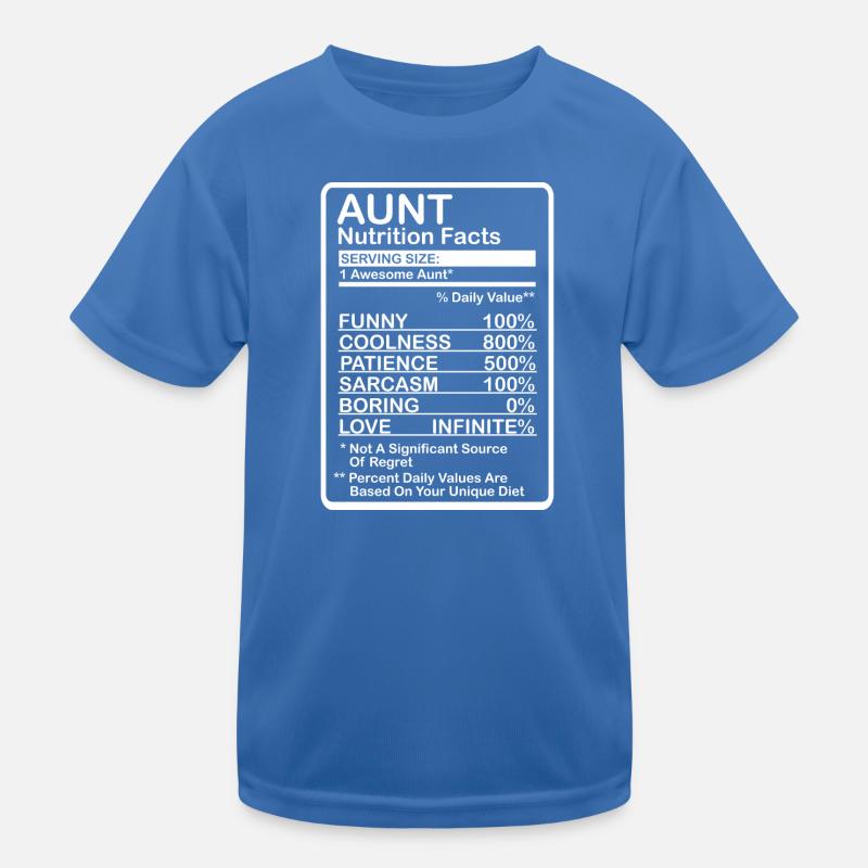 Aunt Nutritional Values Kids Functional T-Shirt