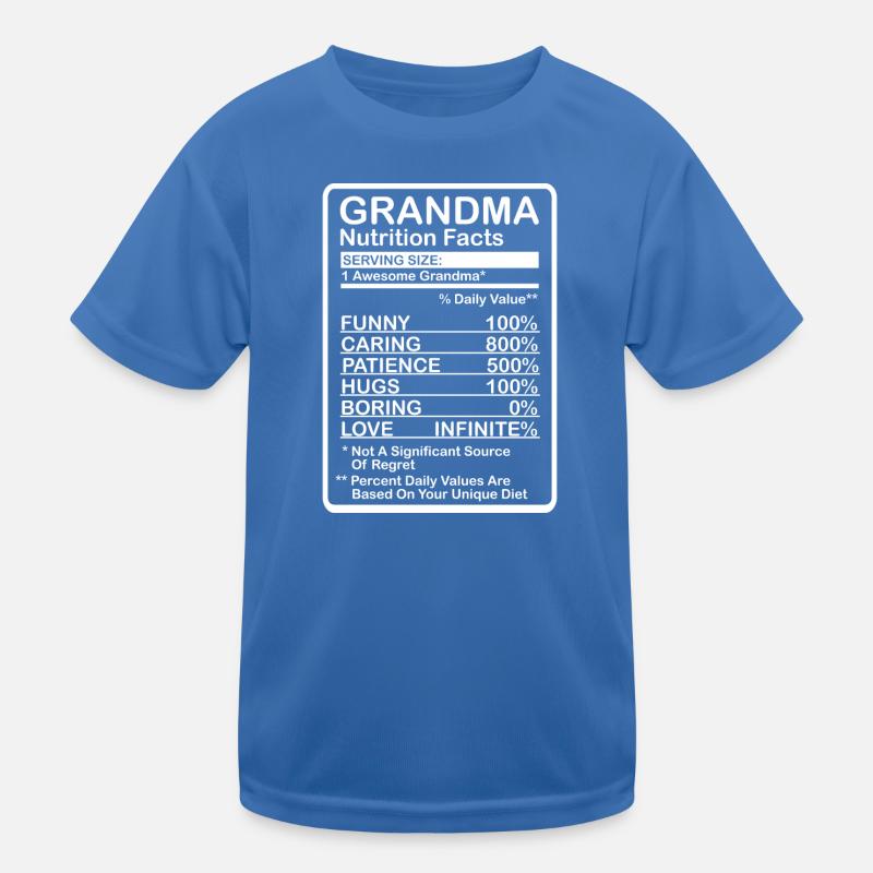 Grandma Nutritional Values Kids Functional T-Shirt