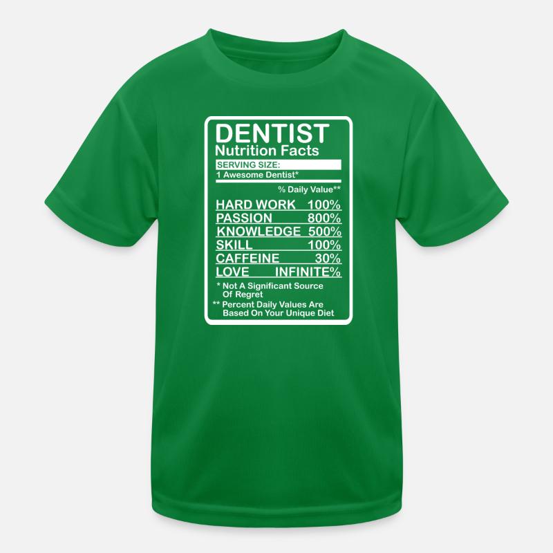 Dentist Nutritional Information Kids Functional T-Shirt