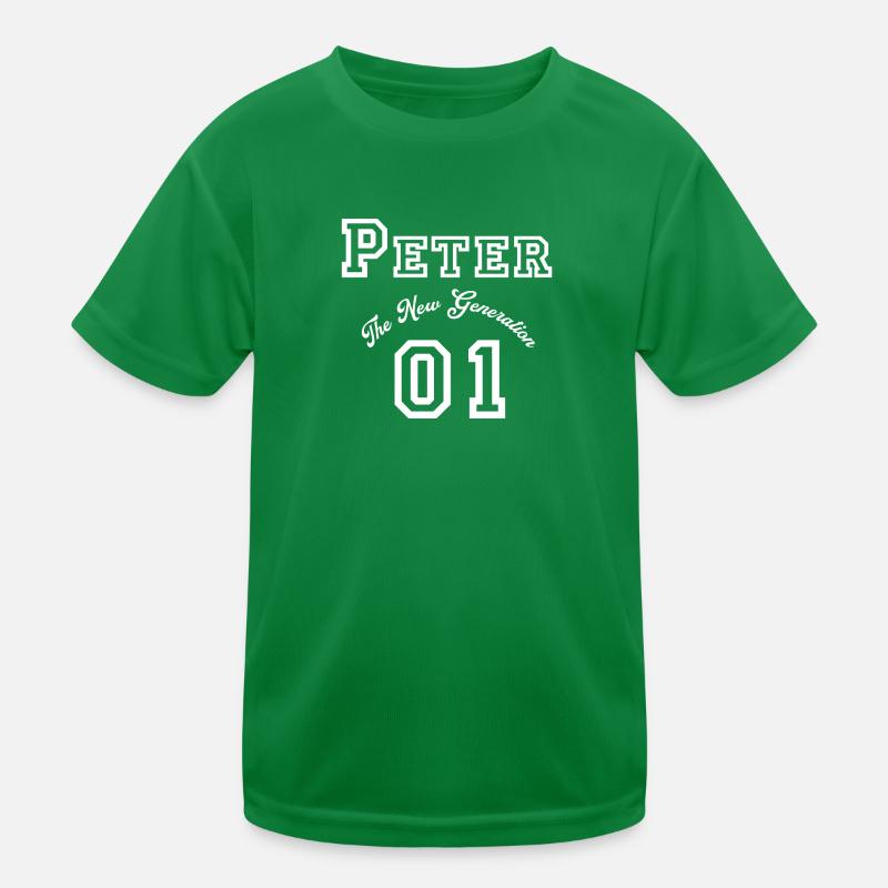 First name Peter white Kids Functional T-Shirt