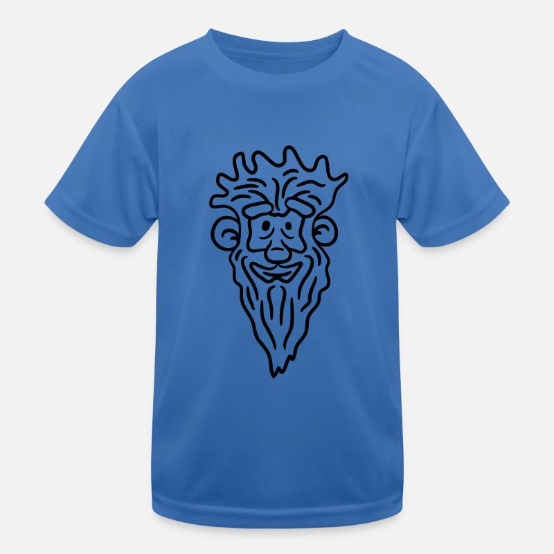 Lustiges Opa Gesicht Comic Stil langer grauer Bart Kinder Funktions-T-Shirt