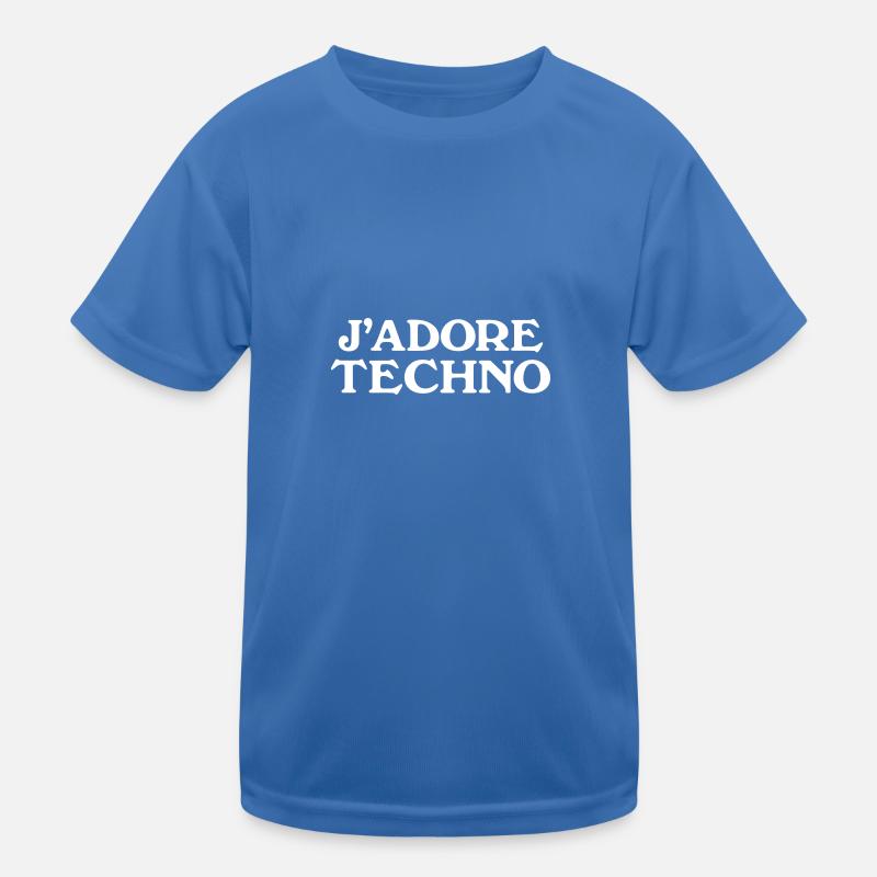 J'adore Techno - Kinder Funktions-T-Shirt - Königsblau