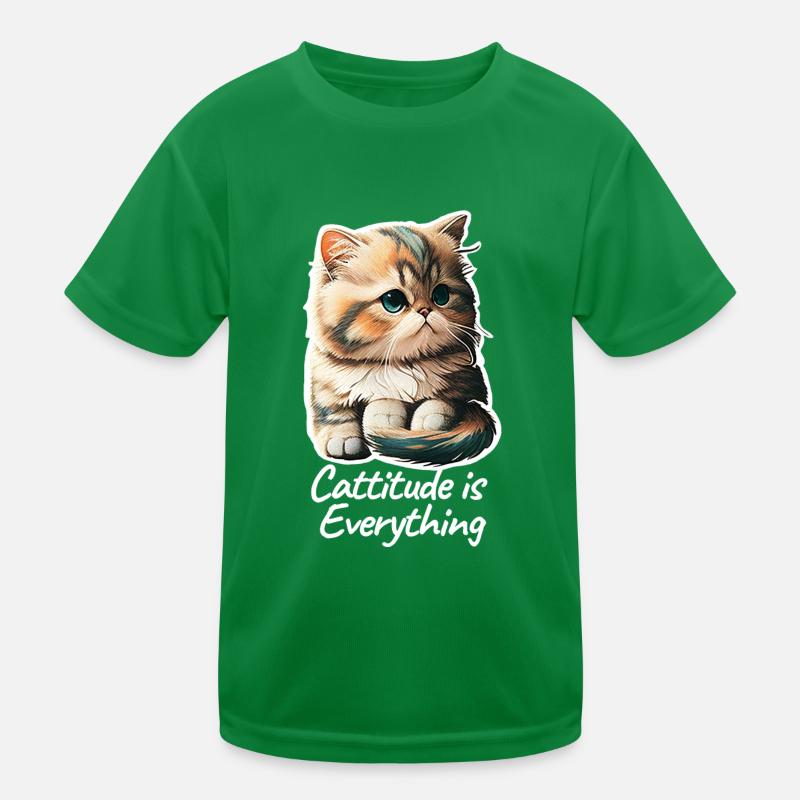 Cattitude is Everything Kids Functional T-Shirt