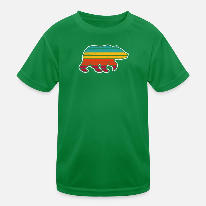 Rainbow Stripe Bear Silhouette Kinder Funktions-T-Shirt