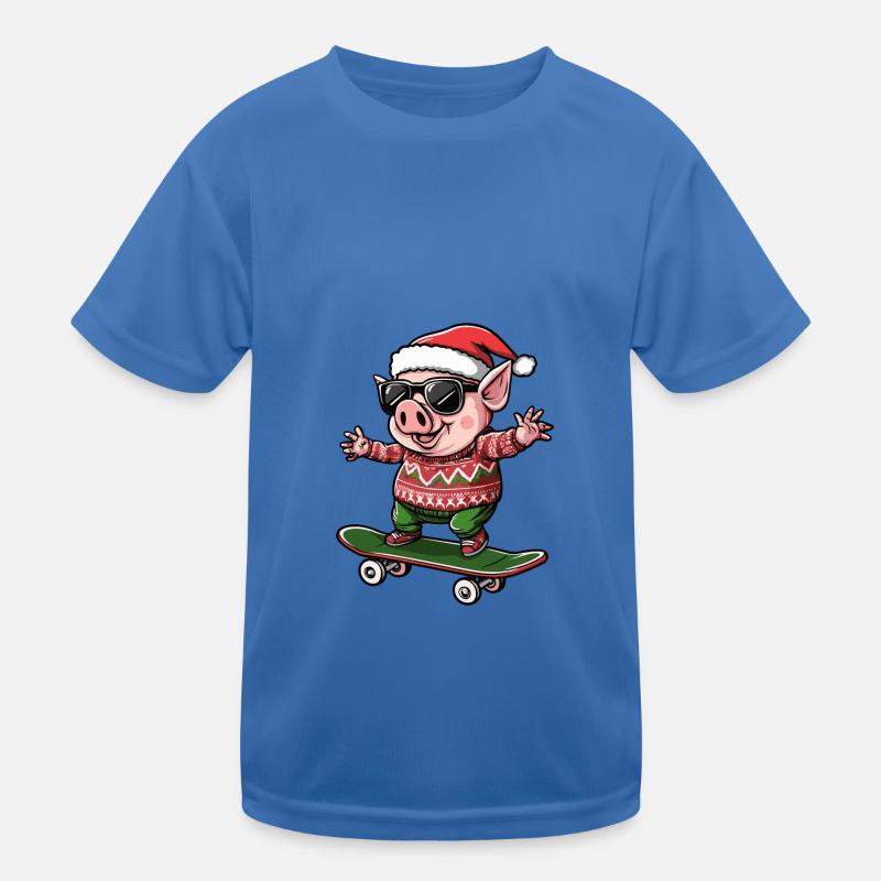 Cochon Noël Drôle T-shirt sport Enfant