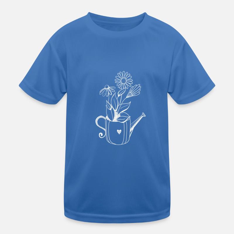 Gießkanne mit Blumen Kinder Funktions-T-Shirt
