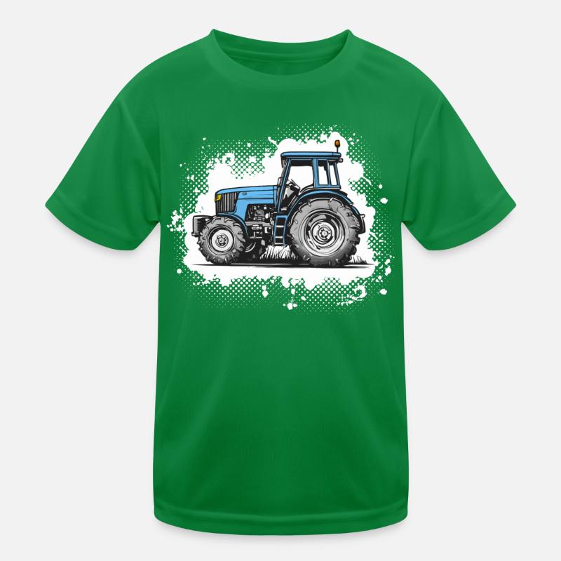 Traktor blue - Splash Kids Functional T-Shirt