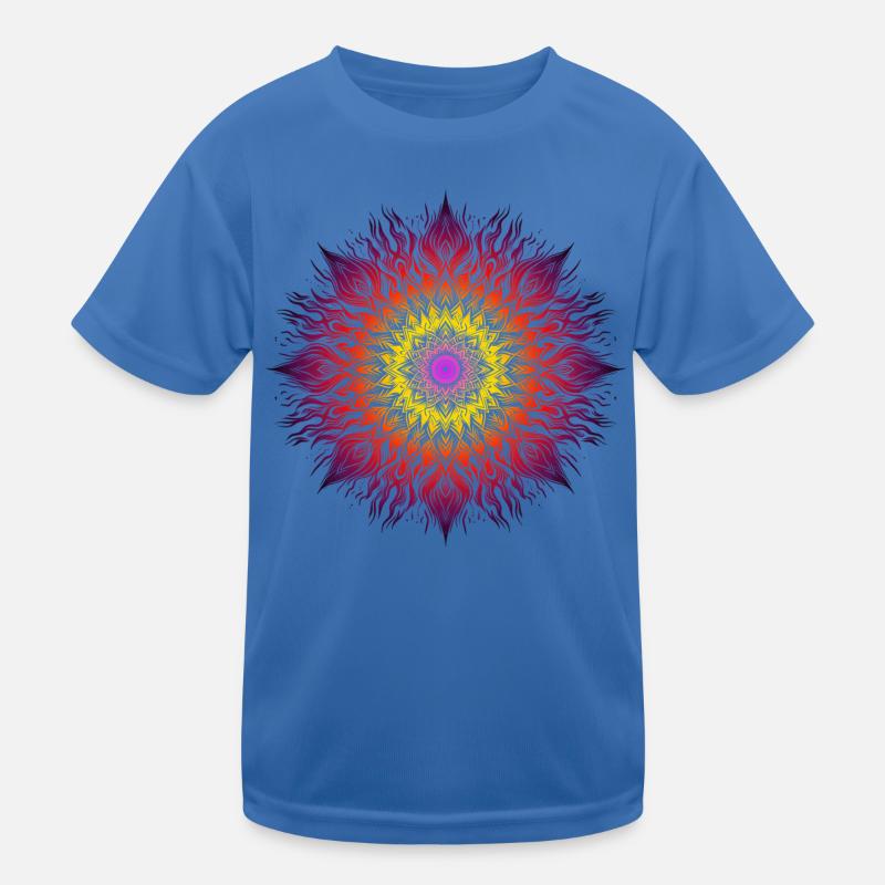 Psychedelisches Feuer-Mandala Kinder Funktions-T-Shirt