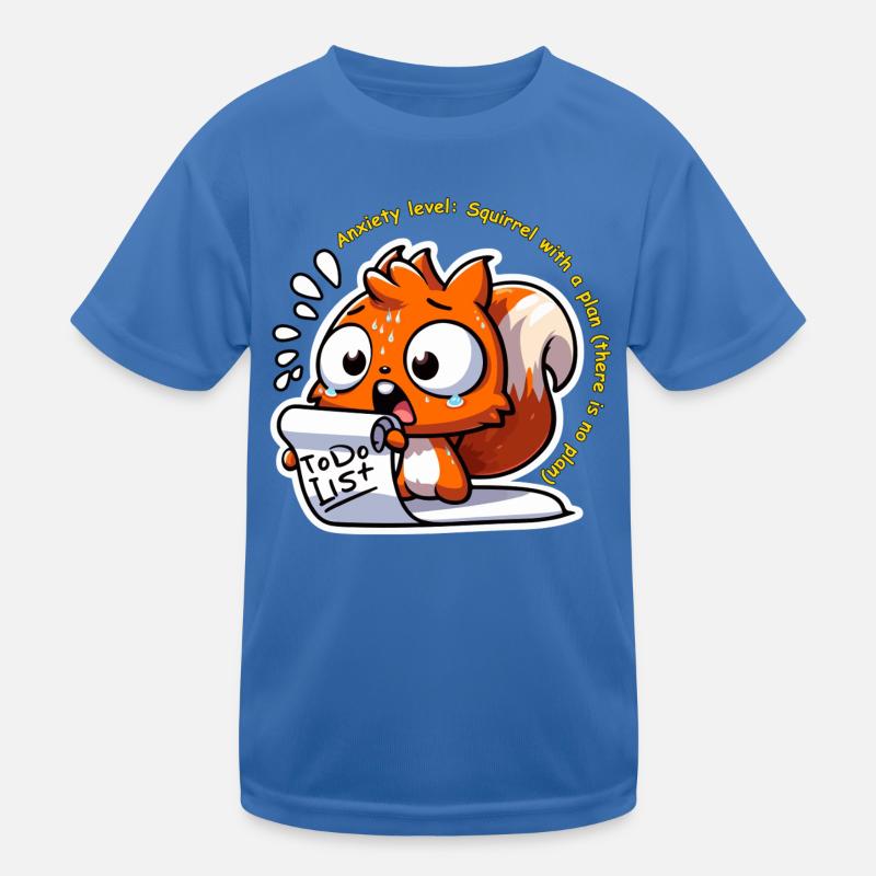Anxious Squirrel with To-Do List Kids Functional T-Shirt