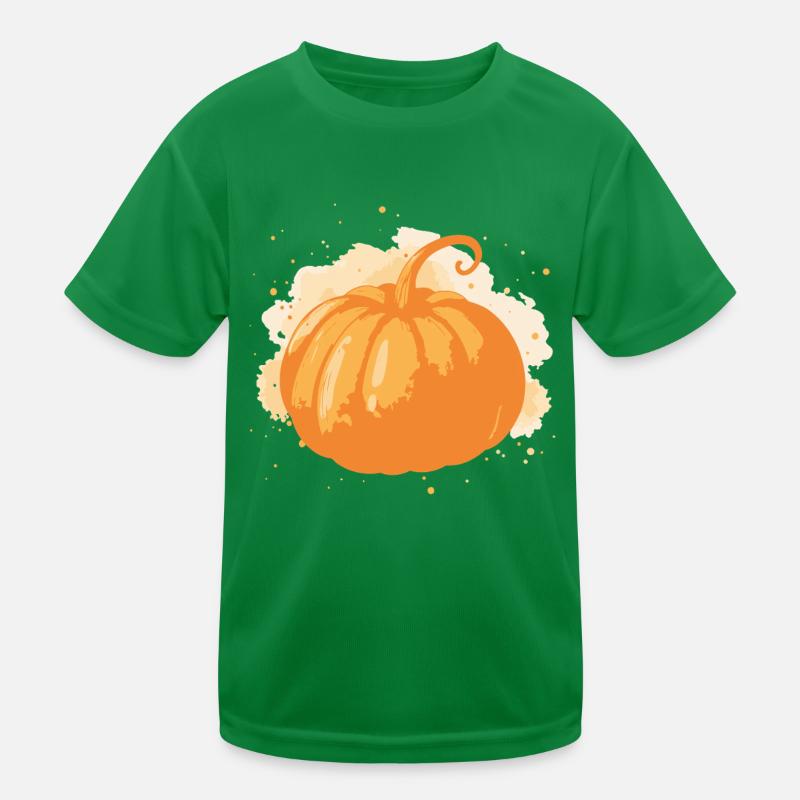 Bright stylized orange pumpkin Kids Functional T-Shirt