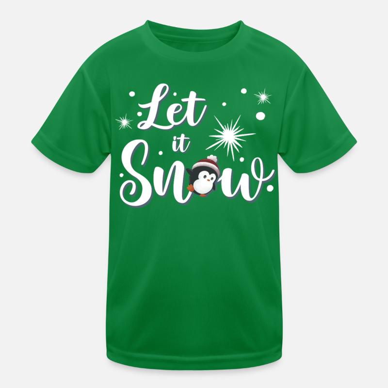 Let It Snow Penguin Kids Functional T-Shirt
