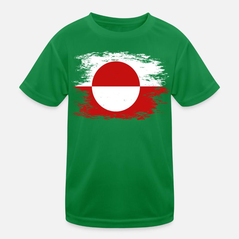 Drapeau du Groenland utilisé T-shirt sport Enfant