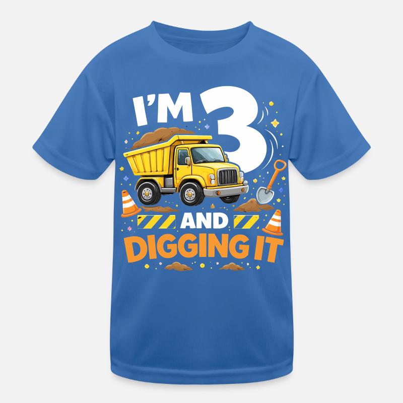 Ich bin 3 und grabe es Kinder Funktions-T-Shirt