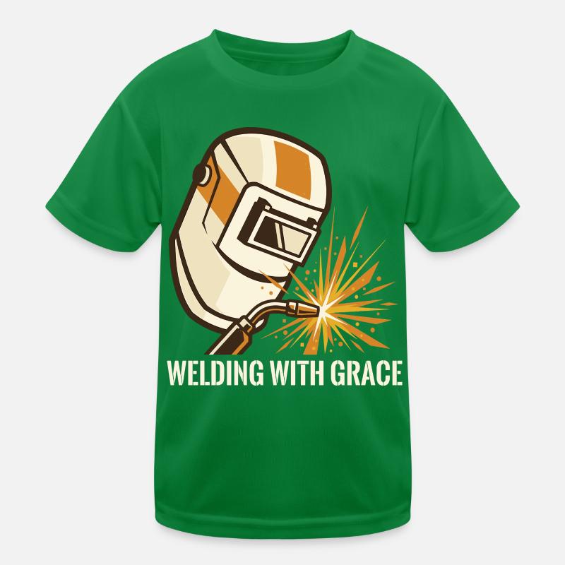SOUDAGE AVEC GRÂCE Motif du casque de soudure T-shirt sport Enfant