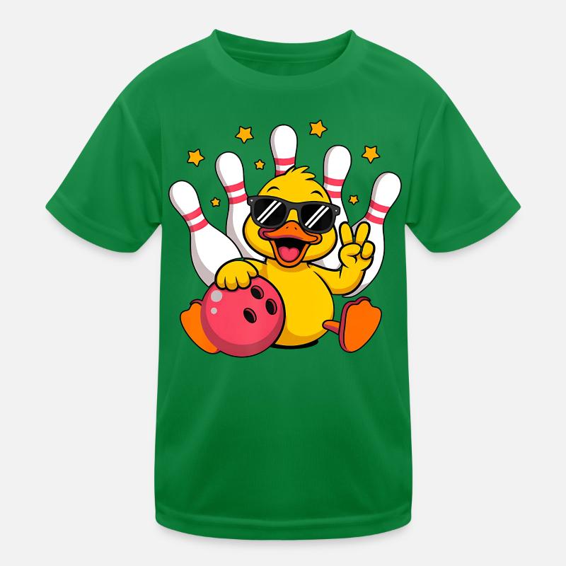 Funny Duck Bird Bowling Ball  Kinder Funktions-T-Shirt