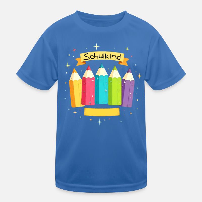 Schulkind 2026 - bunte Buntstifte mit Sternchen Kinder Funktions-T-Shirt