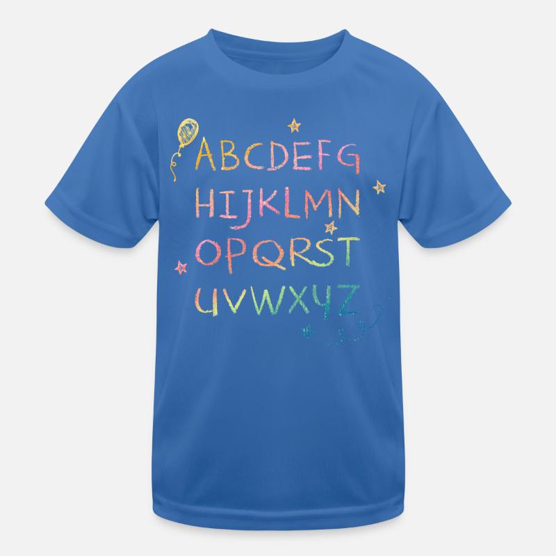 Rainbow Chalk Alphabet with Asterisks Kids Functional T-Shirt