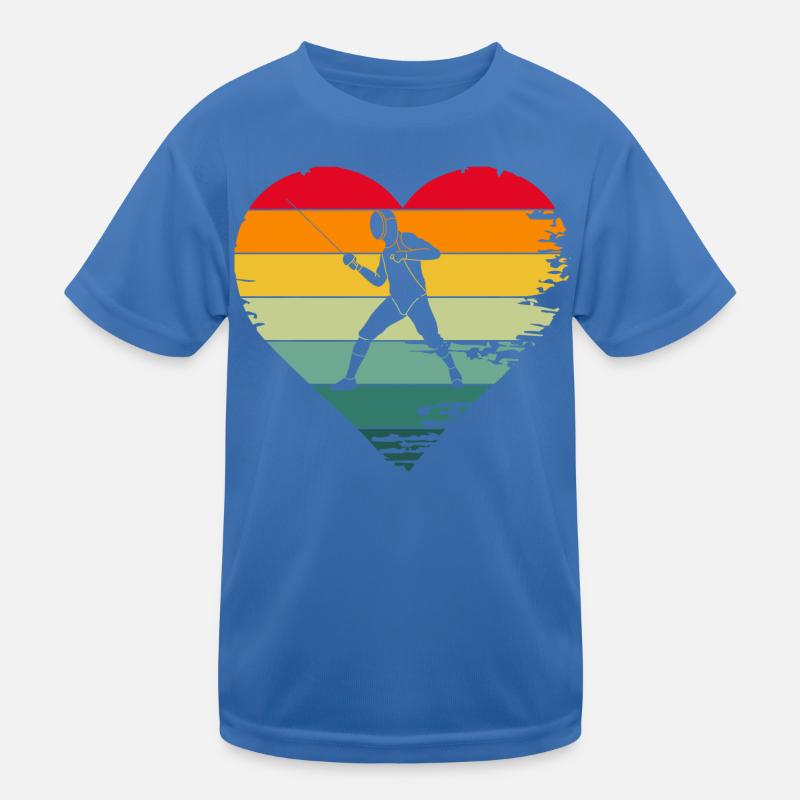 Fencing Retro Kids Functional T-Shirt