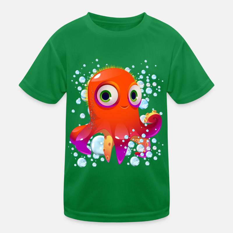 Octopus Bubbles Kids Functional T-Shirt