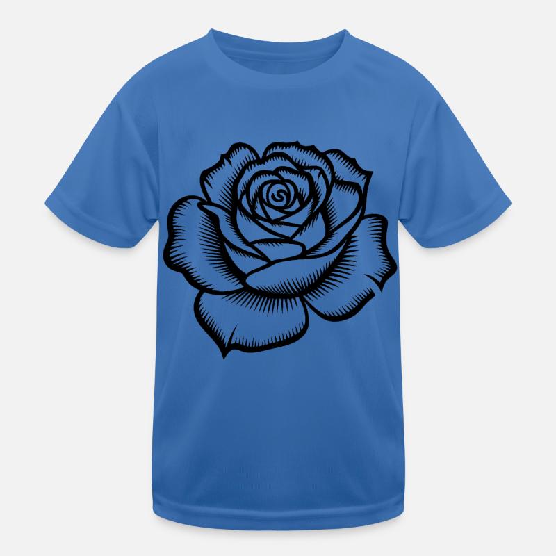 Rose - Cooles botanisches Logo Kinder Funktions-T-Shirt