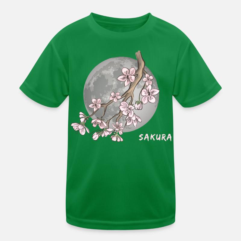 Japanese Cherry Blossom Sakura Kids Functional T-Shirt
