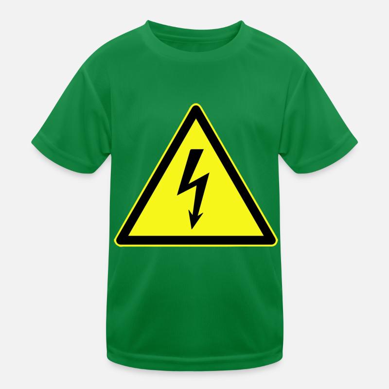 Electrical Warning, Electrical Danger Kids Functional T-Shirt