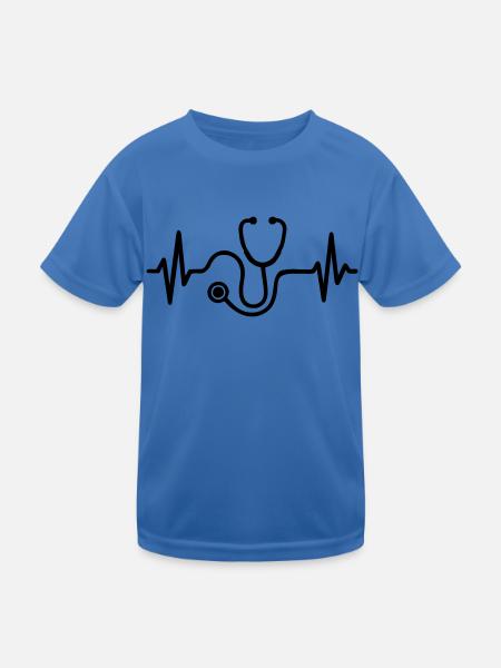 Arzt Herzschlag - Kinder Funktions-T-Shirt - Königsblau