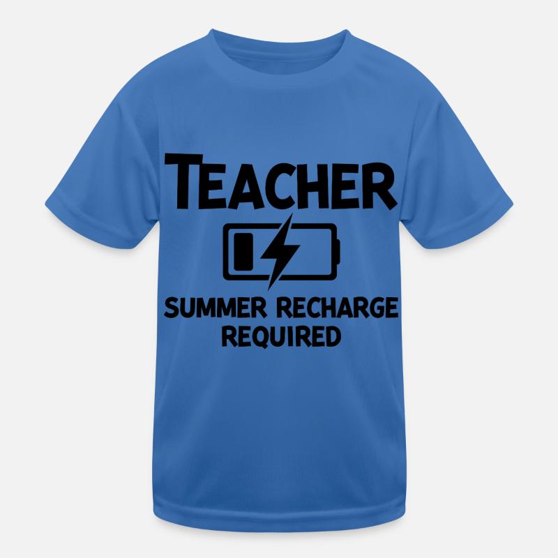 Teacher Summer Recharge Required Kids Functional T-Shirt