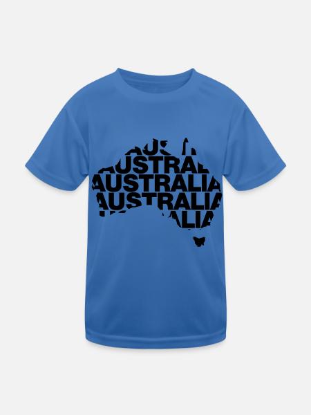 Australien - Kinder Funktions-T-Shirt - Königsblau - Vorne