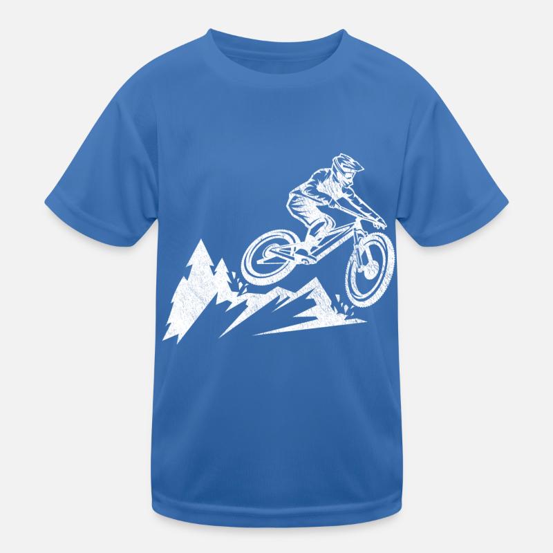 mountainbike downhill single trail biker geschenk Kinder Funktions-T-Shirt