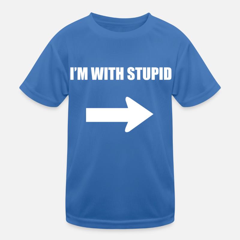 I'm with stupid - white Kids Functional T-Shirt