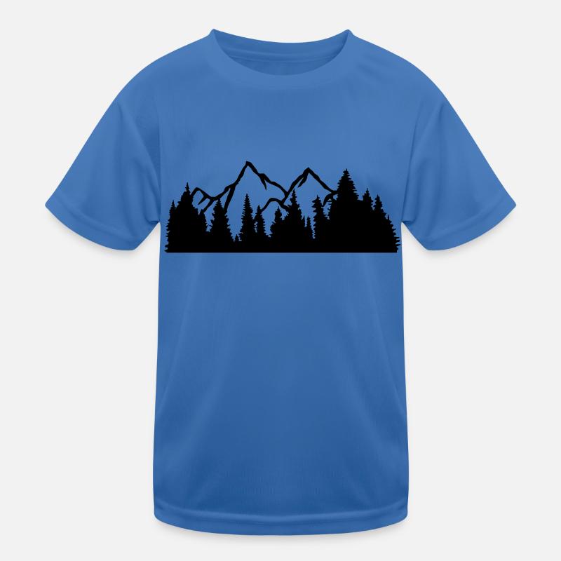 summit mountains hills forest mountainous trip holiday fer Kids Functional T-Shirt