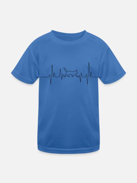 Wildkatze Silhouette in Pulsans Herzschlag - Kinder Funktions-T-Shirt - Königsblau - Vorne