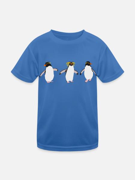 Penguins Rock jumping (trio) - Kids Functional T-Shirt - royal blue - Front