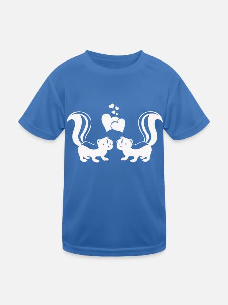 Skunks in Love - Kids Functional T-Shirt - royal blue - Front