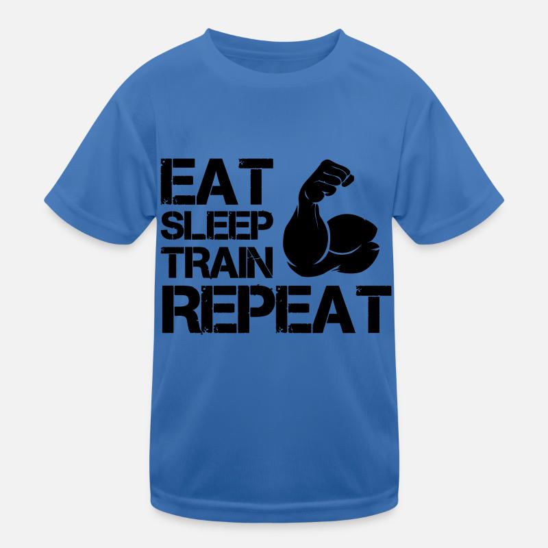 Biceps Eat Sleep Train Kids Functional T-Shirt