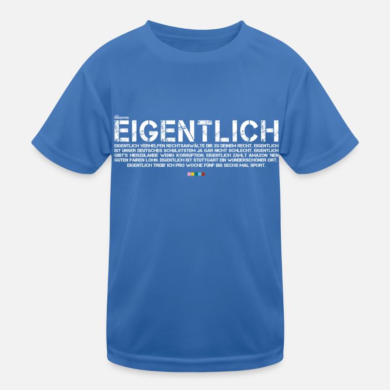 Eigentlich (weiß, mit Stabil Logo) Kinder Funktions-T-Shirt