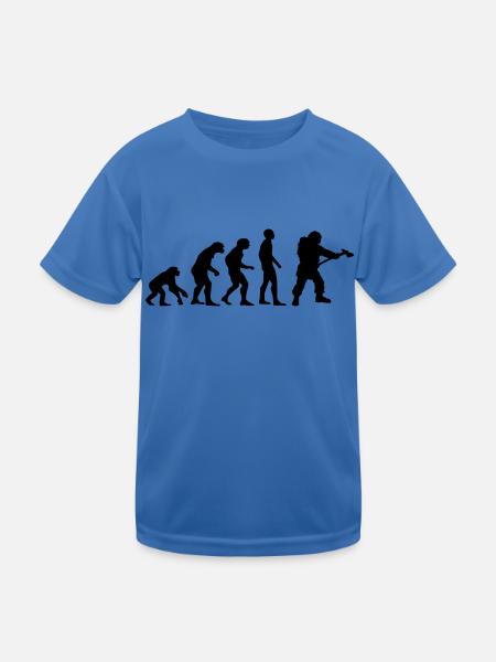 evolution pompier - T-shirt sport Enfant - bleu roi - Devant