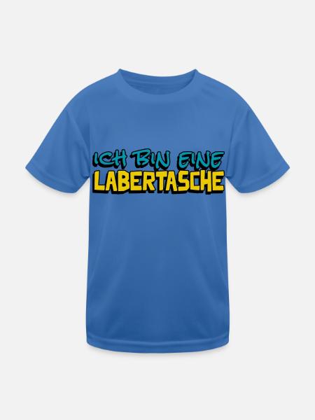 lustige Aussage ich bin eine Labertasche - Kinder Funktions-T-Shirt - Königsblau - Vorne