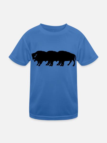 bisons - Kinder Funktions-T-Shirt - Königsblau - Vorne