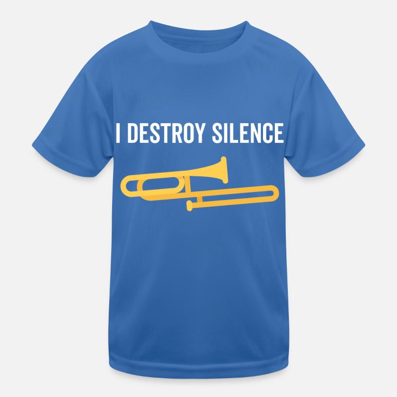 I Destroy Silence Trombone Kids Functional T-Shirt