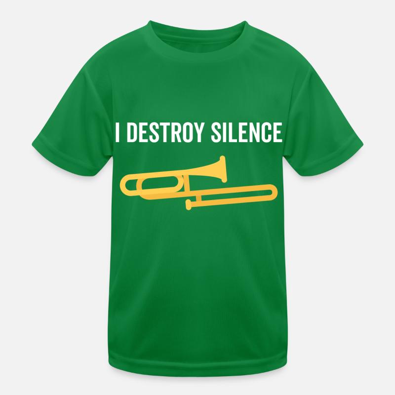 I Destroy Silence Trombone Kinder Funktions-T-Shirt