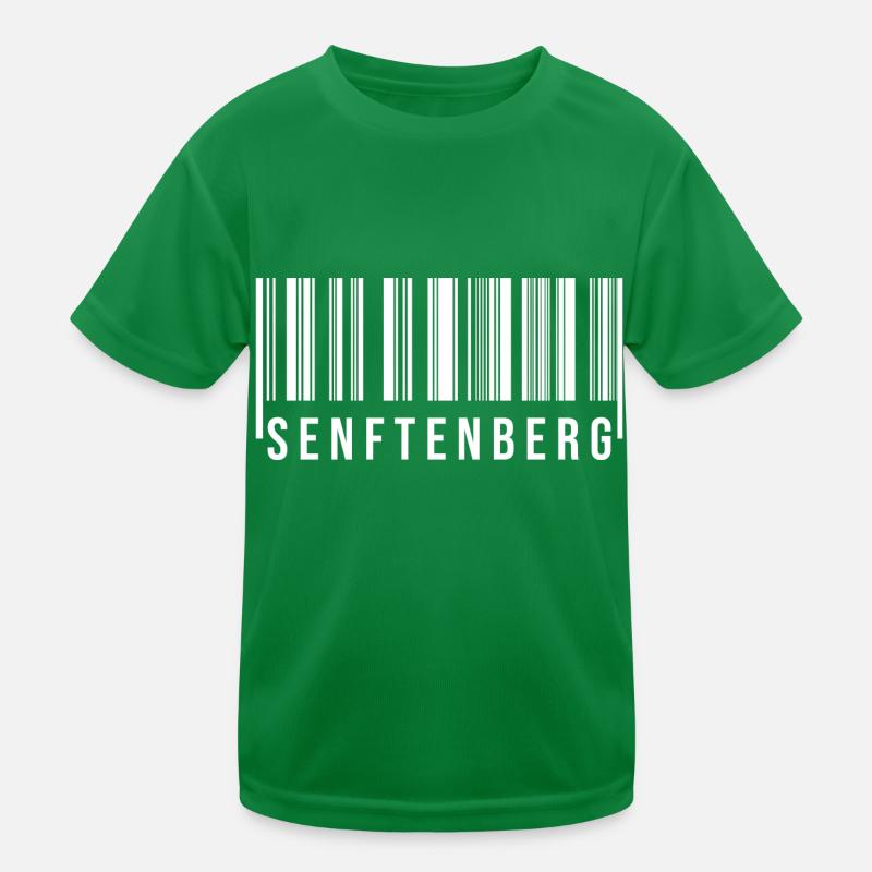 Senftenberg Strichcode Kinder Funktions-T-Shirt