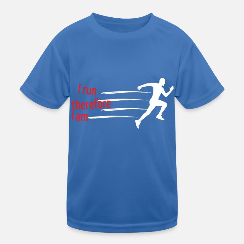 Ich laufe, also bin ich Kinder Funktions-T-Shirt