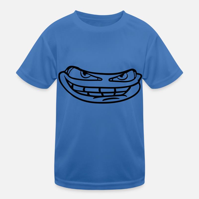 face head evil meme grin funny comic carto Kids Functional T-Shirt