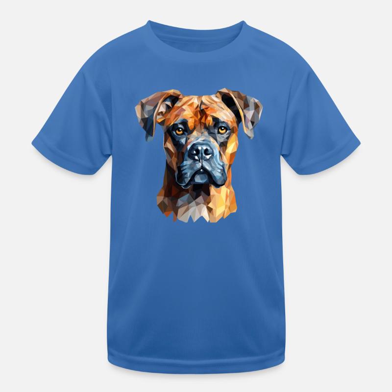 Boxer portrait de chien dans le style polygone T-shirt sport Enfant