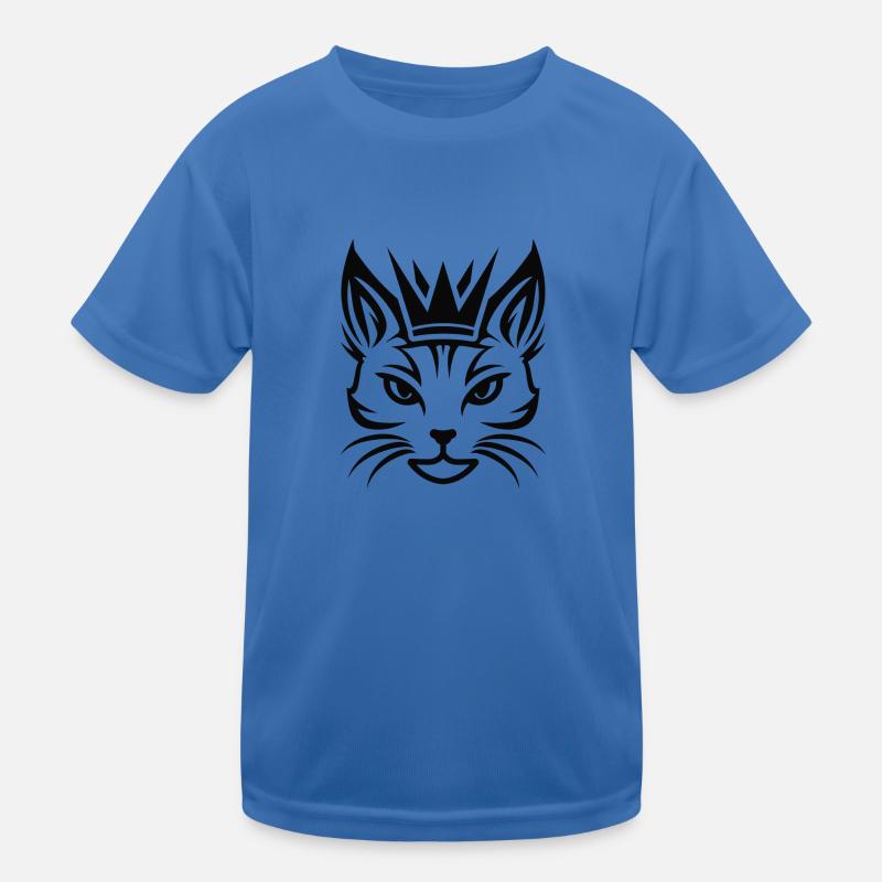 Cat with a large crown Kids Functional T-Shirt