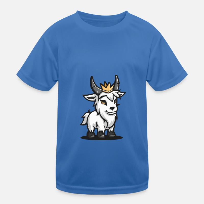 Bergziege Comic Krone Kinder Funktions-T-Shirt