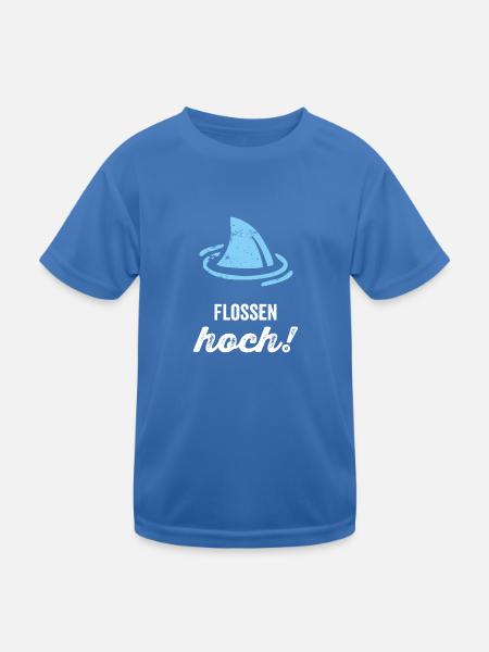 Flossen Hoch! - Kinder Funktions-T-Shirt - Königsblau - Vorne