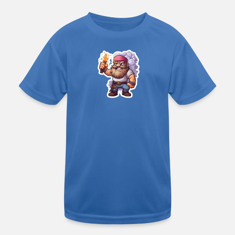 Pixel Dwarf With Torch Mining Game Shirt Kids Functional T-Shirt